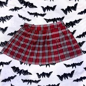 Pleated Plaid Mini Skirt